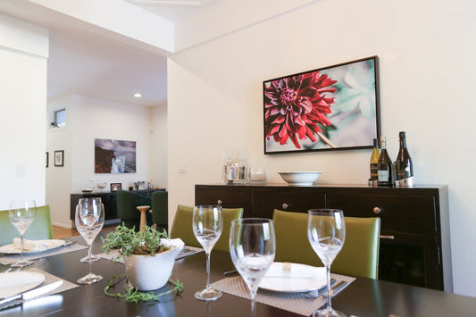 Dazzling Dahlia Charms in the Dining Room